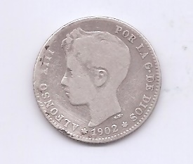 ALFONSO XIII DEL AÑO 1902 DE 1 PESETA